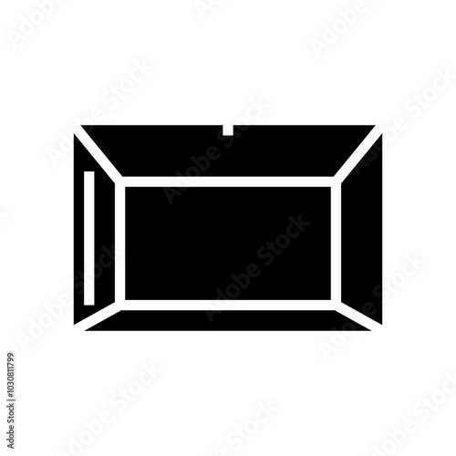 box glass package glyph icon vector. box glass package sign. isolated symbol illustration