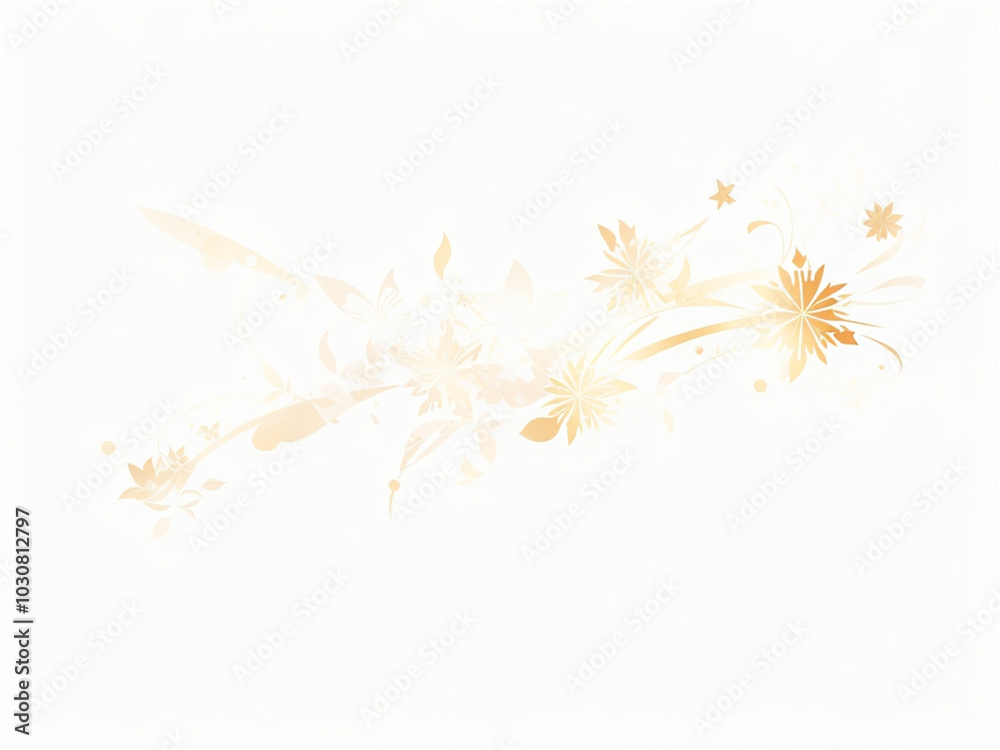 Delicate Floral Design with Golden Tones Delicate Floral Design with Golden Tones