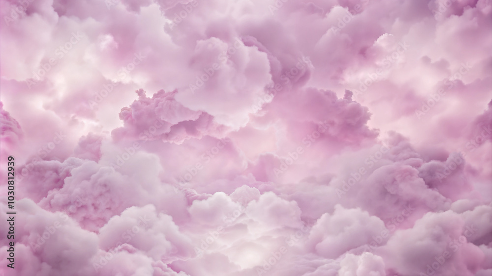 Pink fluffy clouds in a dreamy sky background for serene and whimsical designs copy space Pink fluffy clouds in a dreamy sky background for serene and whimsical designs copy space