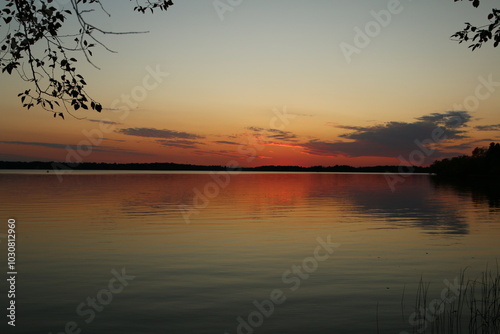 sunset over the lake