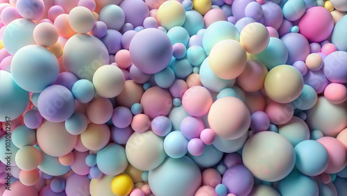 Colorful pastel spheres arrangement for abstract backgrounds and design concepts