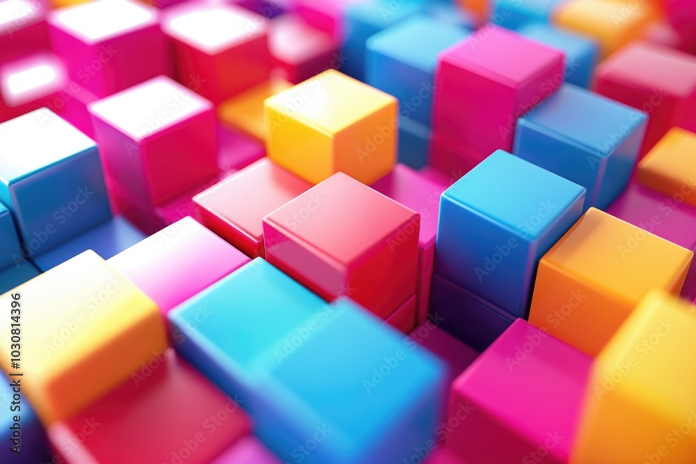 Fototapeta premium Colorful Cubes on Table