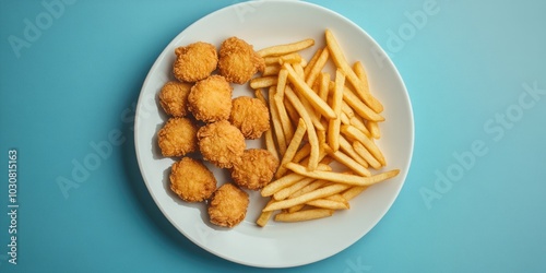 Plate of Chicken Nuggies and French Fries