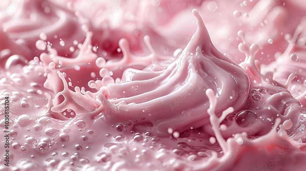 Pink Dessert Cream Splash, Sweet Food Background Creamy Texture, Swirls, And Splashes Pink Dessert Cream Splash, Sweet Food Background Creamy Texture, Swirls, And Splashes