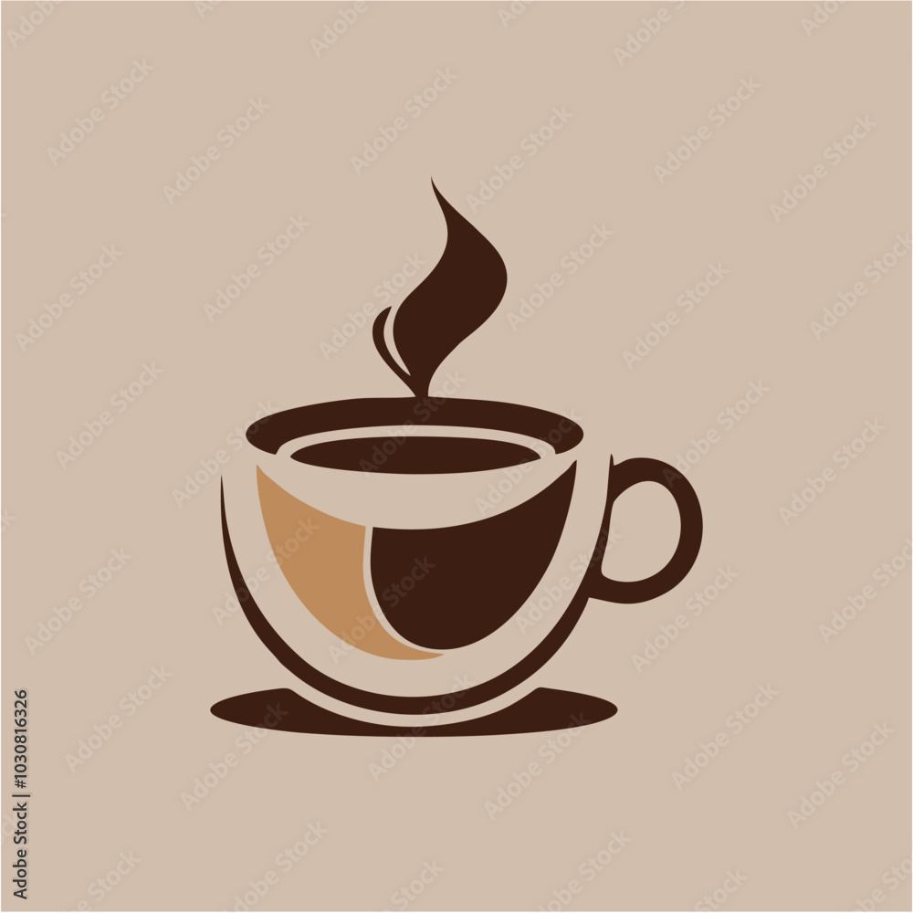 Obraz premium hot coffe logo