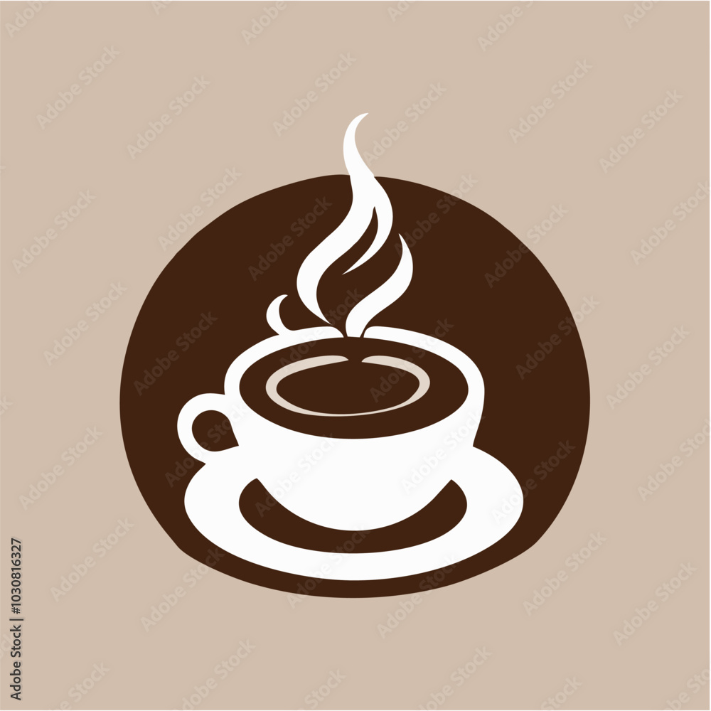 Obraz premium hot coffe logo