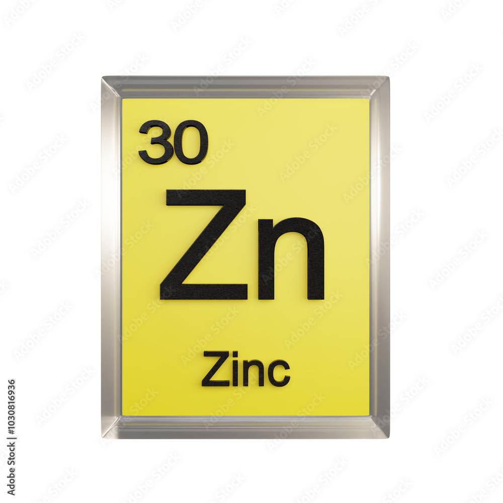 Zinc front - Periodic Table Element, Scientific and Educational Use, Transparent and Translucent Design, 3D Render Zinc front - Periodic Table Element, Scientific and Educational Use, Transparent and Translucent Design, 3D Render