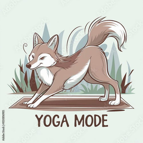 Coyotes in Yoga Poses Unique Wildlife Yoga Illustration