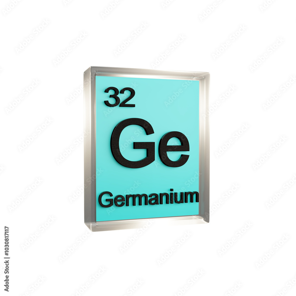 Germanium side - Periodic Table Element, Scientific and Educational Use, Transparent and Translucent Design, 3D Render Germanium side - Periodic Table Element, Scientific and Educational Use, Transparent and Translucent Design, 3D Render