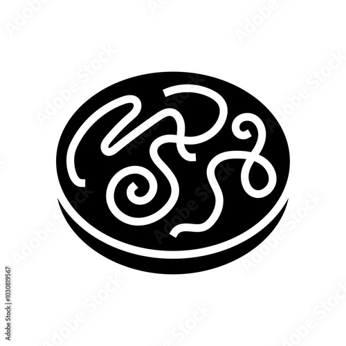 helminth worm parasite glyph icon vector. helminth worm parasite sign. isolated symbol illustration