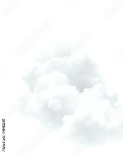 White Clouds: Isolated on White PNG