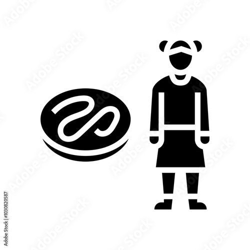 kid girl helminth worm glyph icon vector. kid girl helminth worm sign. isolated symbol illustration