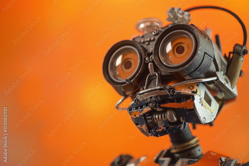 Robot Clock Face Close Up Robot Clock Face Close Up