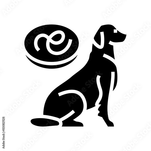 dog parasite worm glyph icon vector. dog parasite worm sign. isolated symbol illustration