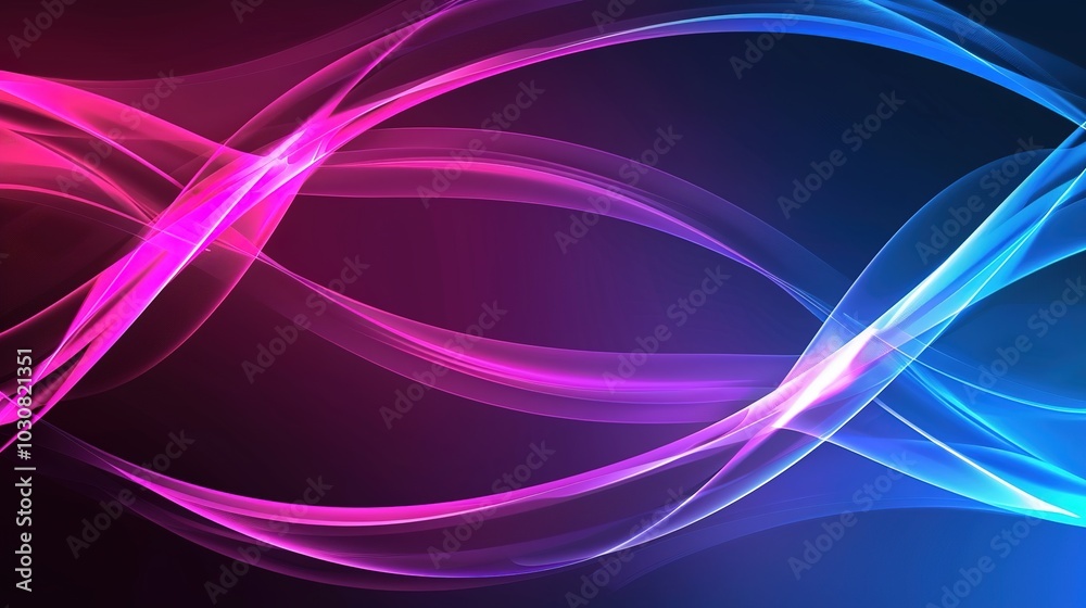 Electric Neon Wave Background with Pulsating Glow, Blue and Pink Hues – Perfect for Urban Nightlife or Futuristic Stock Imagery Electric Neon Wave Background with Pulsating Glow, Blue and Pink Hues – Perfect for Urban Nightlife or Futuristic Stock Imagery