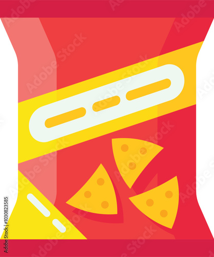 Red bag of delicious corn tortilla chips is standing up, showcasing its contents and tempting snack lovers everywhere.