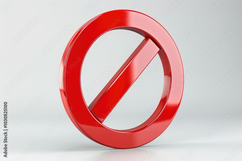 Red No Entry Sign on White Surface Red No Entry Sign on White Surface