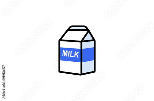 Vector illustration of classic paper milk carton