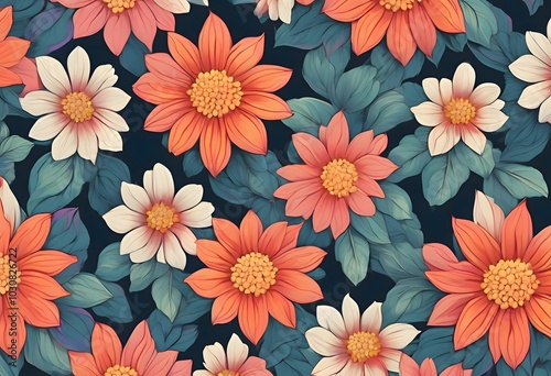 Vibrant Blossoms: A Stunning Array of Flowers Creating Captivating Visual Harmony