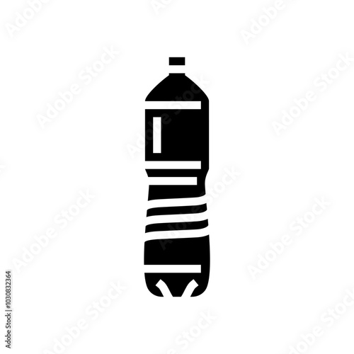 bottle plastic package glyph icon vector. bottle plastic package sign. isolated symbol illustration