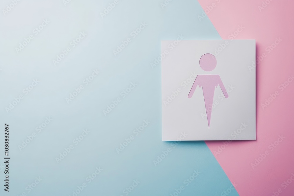 Paper Cut Person Background Pink Blue Paper Cut Person Background Pink Blue