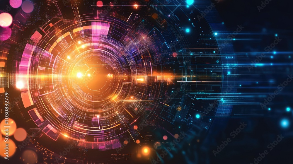 Fototapeta premium Abstract futuristic electronic circuit technology background 