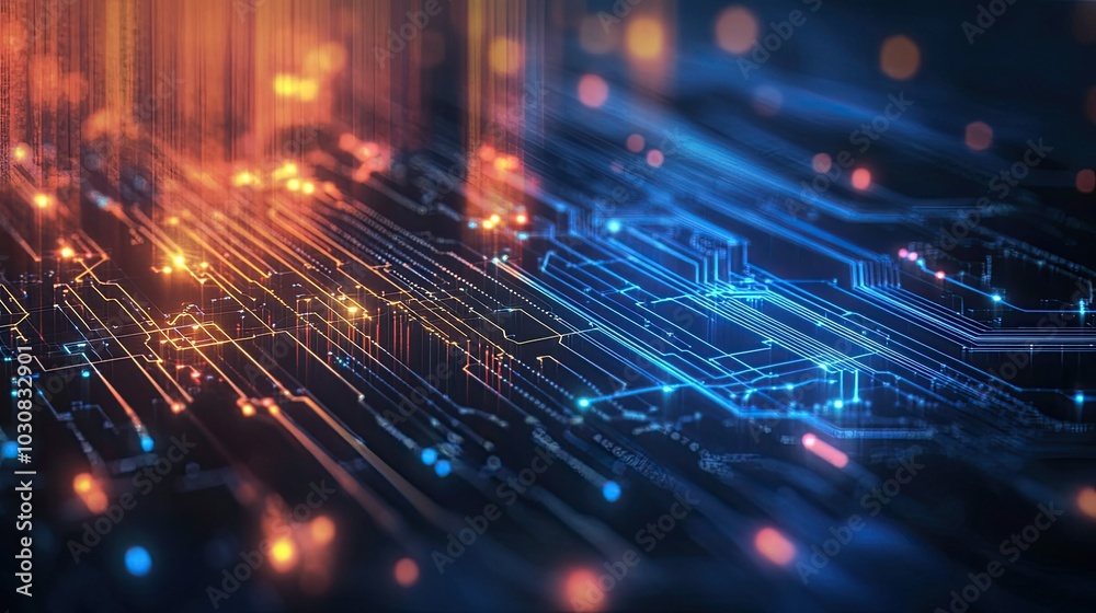 Abstract futuristic electronic circuit technology background 