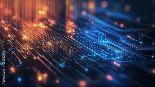 Abstract futuristic electronic circuit technology background 