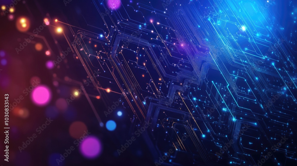 Abstract futuristic electronic circuit technology background Abstract futuristic electronic circuit technology background