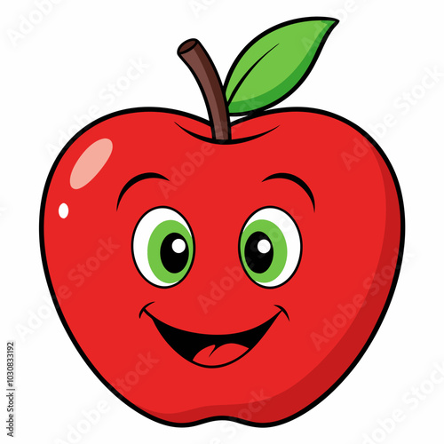 red apple with leaf