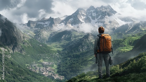 hiker in the mountains