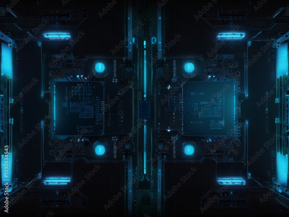 Fototapeta premium Blue circuit board