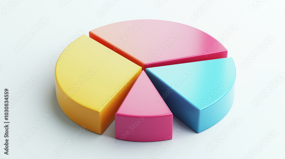 Colorful 3D Pie Chart Rendering Colorful 3D Pie Chart Rendering