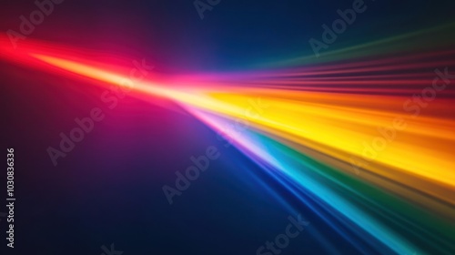 Abstract background with colorful light streaks radiating outwards.