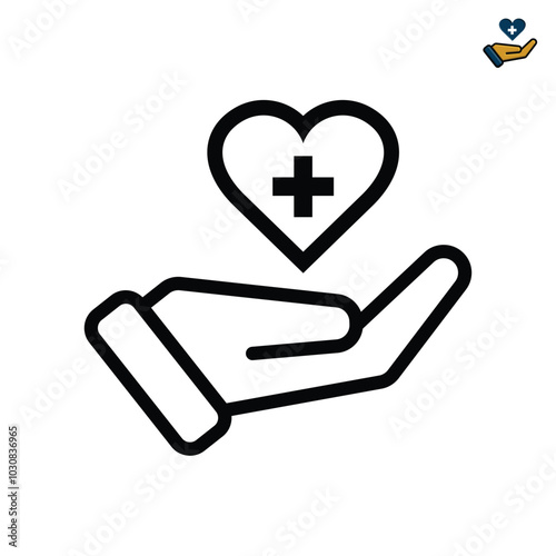 hand icon. take care of your health, healthy living, orderly, medicine. outline design style. vector design template