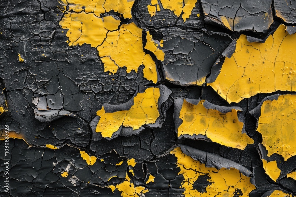 Obraz premium Yellow and Black Paint Close-Up