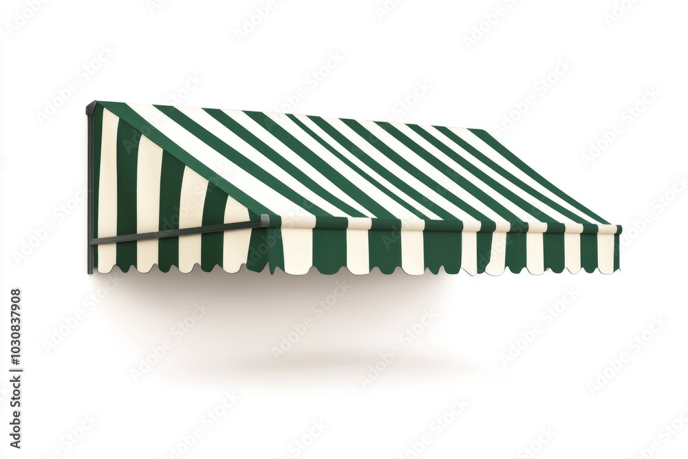 Green and White Striped Awnings Wall Green and White Striped Awnings Wall