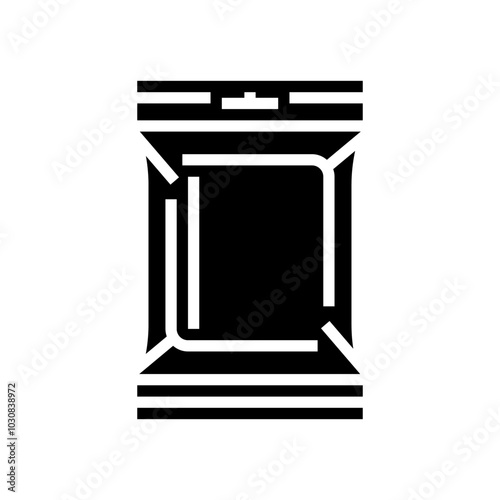 sachet plastic package glyph icon vector. sachet plastic package sign. isolated symbol illustration