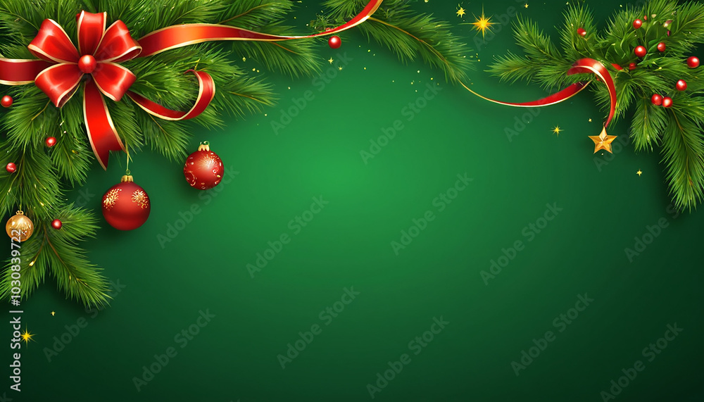 Naklejka premium Green Christmas Background