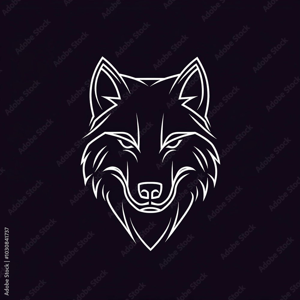 Fototapeta premium wolf head illustration