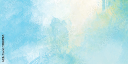 abstract watercolor painting blue sky and beautiful cloudscape for background, Natural sky beautiful blue and white texture background. blue sky with cloud.