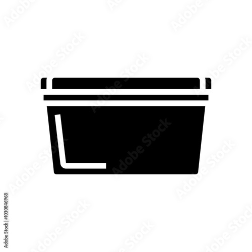 food storage container plastic package glyph icon vector. food storage container plastic package sign. isolated symbol illustration