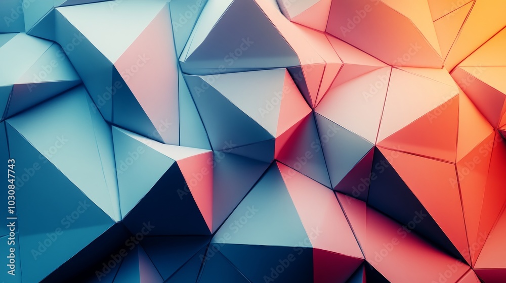 a beautiful geometric wall of 3d polygons, using cool colours only, abstract a beautiful geometric wall of 3d polygons, using cool colours only, abstract