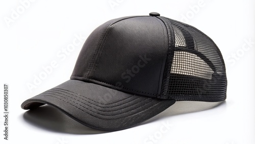 Stylish Black Trucker Cap Mockup with Mesh Back - Perfect for Fashion and Branding