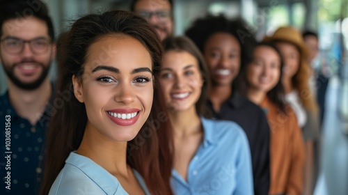 group of young business people with different ethnicity work together as a team