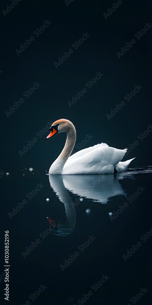 Fototapeta premium Cisne elegante deslizando em um lago