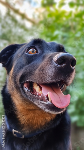 A cute dog close-up shot generated by AI