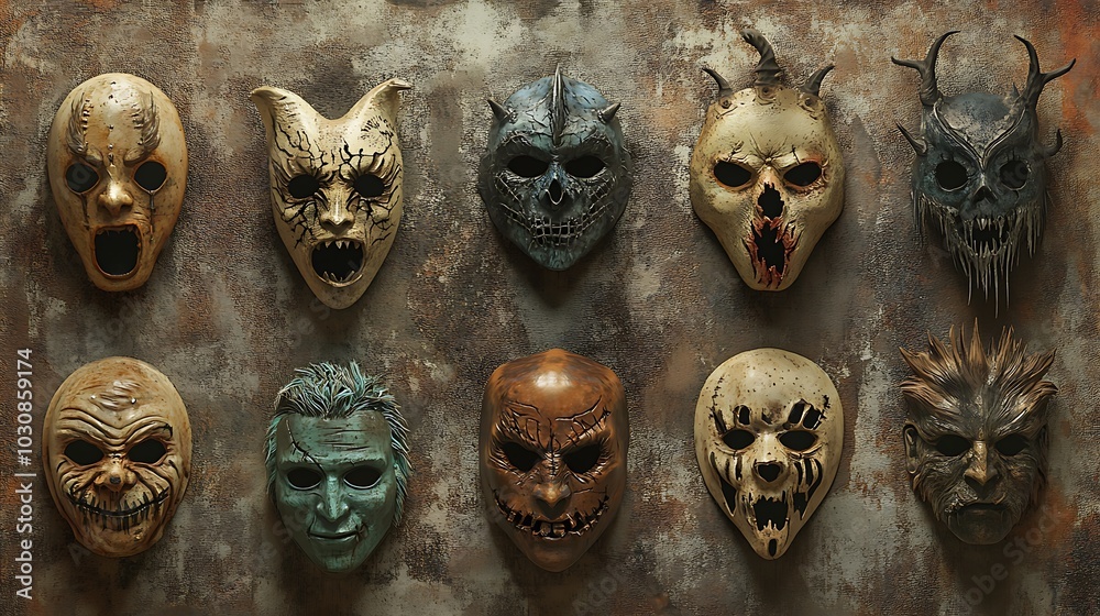 mask on the wall mask on the wall