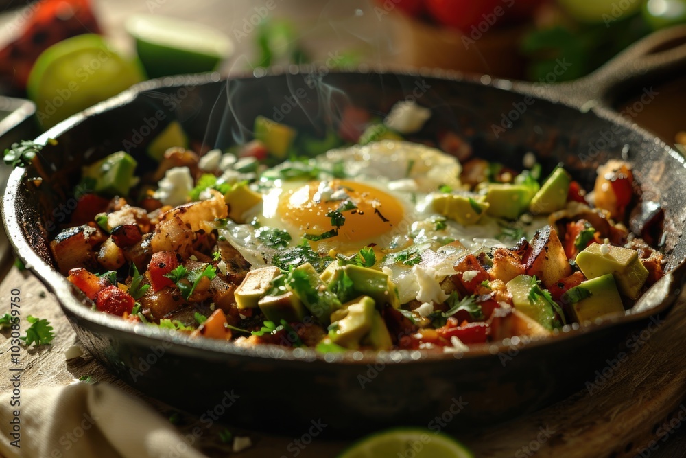 Eggs and Vegetables in Frying Pan Eggs and Vegetables in Frying Pan