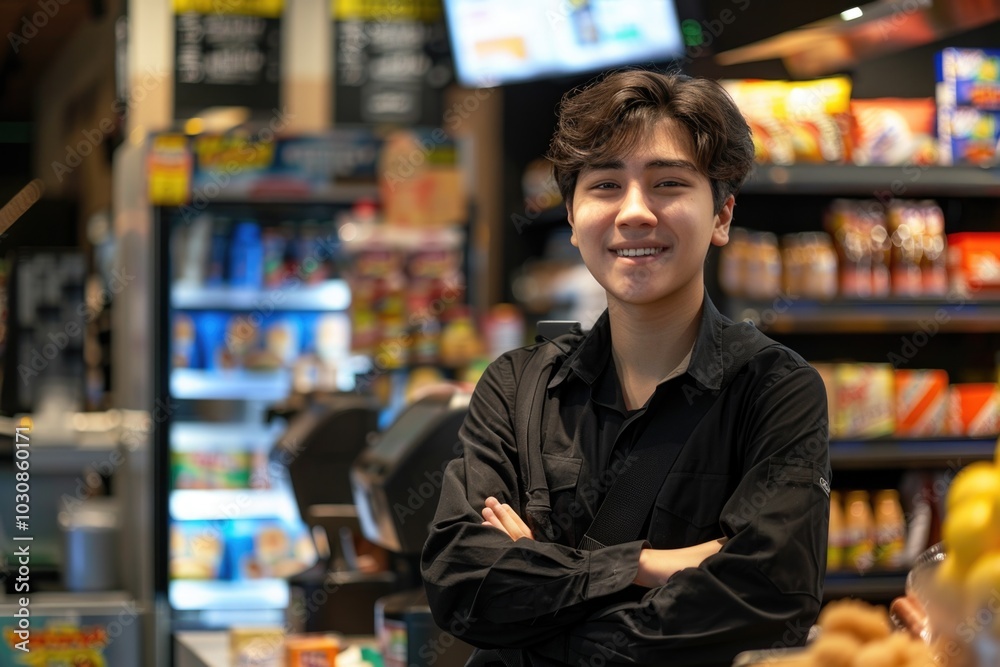 Young shopper in a grocery store Young shopper in a grocery store